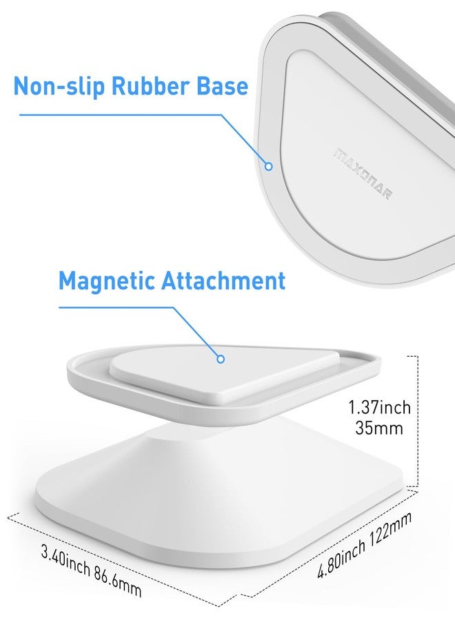 Maxonar Stand for Echo Show 5 (3rd Gen), Adjustable Tilt Swivel Stand Anti-Slip Base Strong Magnetic Compatible with 2023 Release Show 5 Smart Speaker- White - Image 3